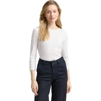 Dámské tričko Tom Tailor dámské triko s třpytivým logem 1048941 10315 Bílá XS