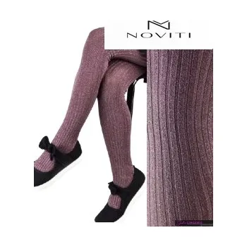 Punčocháče bavlněné lesklé žebrované fialové Noviti 128-134