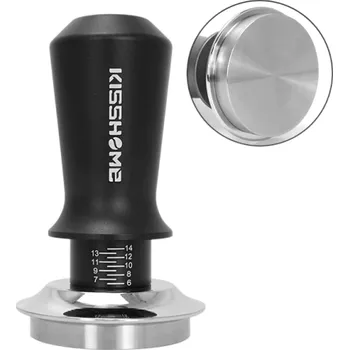 Kávovar Tamper na mletou kávu 51 mm s dvojitou pružinou Plochá základna z nerezové oceli 304 Profesionální pěchovadlo pro espresso kávovar černá