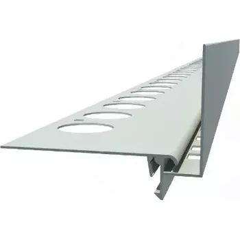 Terasová lišta "NT30" (šeda RAL 7035) (Terasový profil z kvalitního hliníkového plechu | čelní výška 30 mm | tloušťka 1,7 mm | délka 2500 mm | BARVA: šedá RAL 7035)