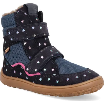 Dívčí zimní obuv Barefoot zimní boty Froddo - Winter Tex Stars modré hvězdičky Velikost: 36
