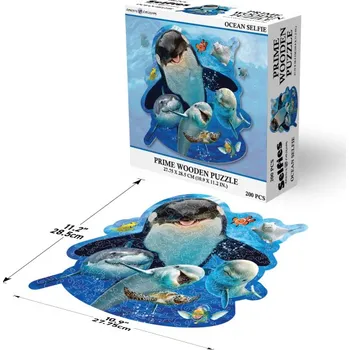 Puzzle PRIME 3D Dřevěné PUZZLE - Selfie z oceánu 200 dílků