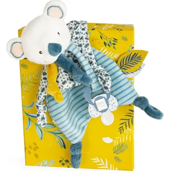 Hračka pro nejmenší Doudou et Compagnie Paris | Doudou Dárková sada - Hračka s úchytem na dudlík koala Yoca 20 cm - poškozený obal
