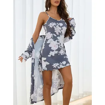 Dámské noční prádlo Noční sexy košilka se županem Barva: Vícebarevná, Velikostní tabulka: XL