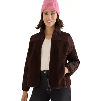 Dámská čokoládová teddy bunda se štepováním Cecil 212836 čokoládová velikost S