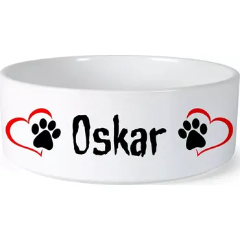 Miska pro psa Miska pro psa se jménem Oskar (Keramická miska na krmivo pro psy)