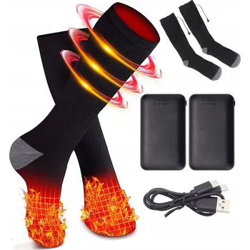Pánské ponožky VYHŘÍVANÉ PONOŽKY BAVLNA ELEKTRICKÉ PONOŽKY TEPELNÉ NABÍJENÍ USB