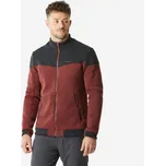 QUECHUA Pánská turistická fleecová mikina NH 100 2XL KAŠTANOVÁ|VÍNOVÁ|ČERNÁ