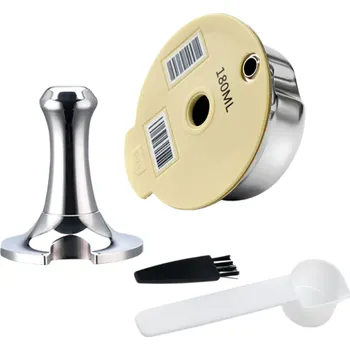 Kávovar Opakovaně použitelná kapsle 180 ml pro Tassimo kávovar s tamperem, plastovou lžičkou a kartáčkem na čištění pro mletou kávu