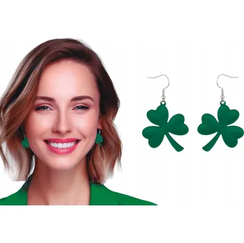 Náušnice Náušnice Jetelové lístky Zelené Neonové NEON Den Svatého Patrika