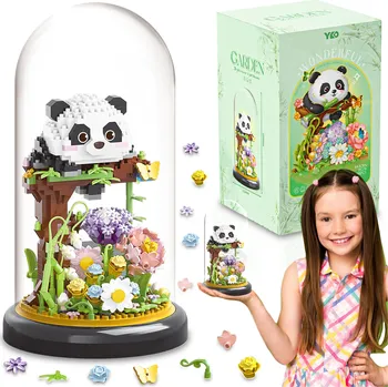 ostatní stavebnice STAVEBNICE PANDA EXOTICKÁ ZVÍŘATA ZÁKLADNA S KLOSZEM SADA