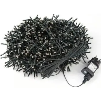 Vánoční dekorace DENR Vánoční světelný řetěz 2000 LED venkovní, 200m , zelený kabel Barva: Modrá