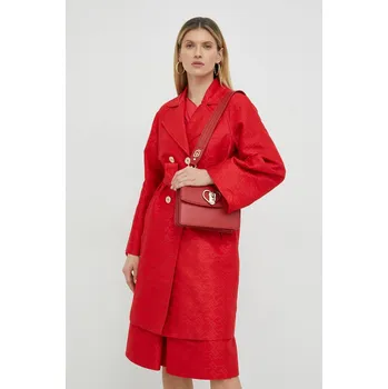 Dámský kabát Kabát Pinko dámský, červená barva, přechodný, dvouřadový 100076.A0GP 33X, vel. 38