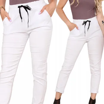 Dámské kalhoty Dámské kalhoty cigaretového střihu úzké trubky módní pohodlné 50 5XL bílé