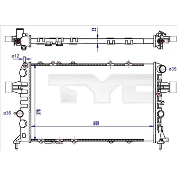 Chladič motoru Chladič, chlazení motoru TYC 725-0041-R