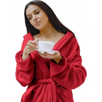 Dámský župan Župan červený coral fleece teplý L unisex