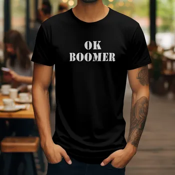 Pánské tričko Pánské tričko OK Boomer Barva trička pánská: Černá, Velikost trička: S