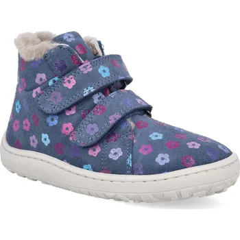 Dívčí zimní obuv Barefoot dětské zimní boty Froddo - Winter furry Denim+modré hvězdičky Velikost: 29