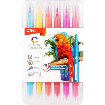 Oboustranné FIXY COLOR EMOTIO 12 COLORS DELI