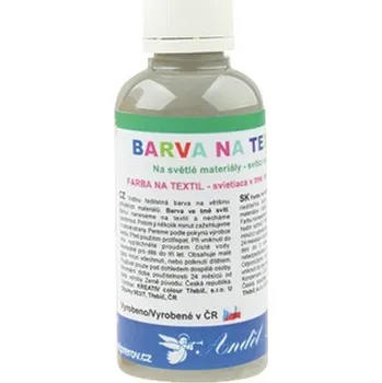 Speciální výtvarná barva Barva na textil 50g - 14. STŘÍBRNÁ