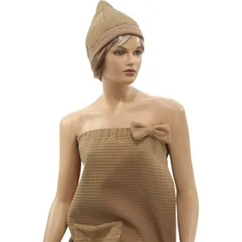 velforia Hnědý vaflový kilt do sauny – 100% bavlna Velikost: S