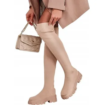 Dámské kozačky Royalfashion Dámské kozačky nad koleno na platformě, velikost 39