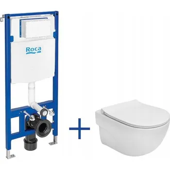 Klozet ROCA SET DUPLO ONE + WC MÍSA MERIDIAN COMPACTO SE SEDÁTKEM ROCA A893104530