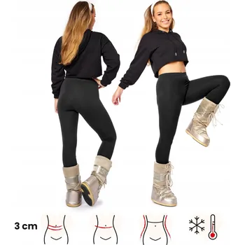 Dámské legíny Dámské legíny legíny s podšívkou, zateplené BLV50-320 Černé 3XL