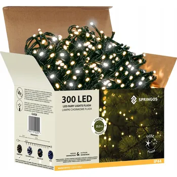Vánoční dekorace Vánoční osvětlení na stromeček Springos venkovní 25,5 m 201 - 300 světýlek