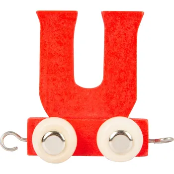 Vláček a vláčkodráha small foot Dřevěný vláček barevná abeceda písmeno U