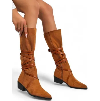 Dámské kozačky Royalfashion dámské kozačky do půli lýtek, plochý podpatek, velikost 39