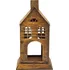 Svícen Dakls Kovový svícen se sklem dům 11 x 25 x 11 cm hnědý