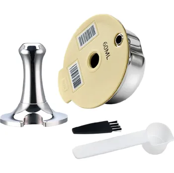 Kávovar Opakovaně použitelná kapsle 60 ml pro Tassimo kávovar s tamperem plastovou lžičkou a čisticím kartáčkem pro mletou kávu ekologická sada