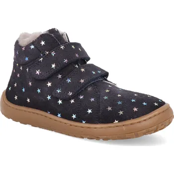 Dívčí zimní obuv Barefoot zimní boty Froddo - Winter furry Stars modré hvězdičky Velikost: 35