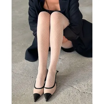 Podprsenka Punčocháče vzorované Veneziana DAFNE 20den bílá panna velikost 5