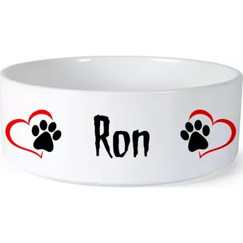 Miska pro psa Miska pro psa se jménem Ron (Keramická miska na krmivo pro psy)