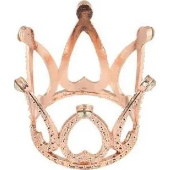 Nejedlá dekorace kovová Koruna růžovo-zlatá mini