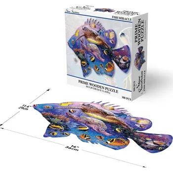 Puzzle PRIME 3D Dřevěné PUZZLE - Rybí zázrak 300 dílků