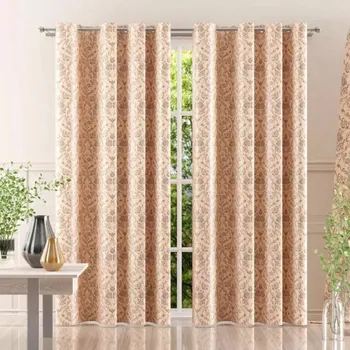 Obraz Závěs Kamea zlatý s černým vzorem, na kroužky, 170x250 cm