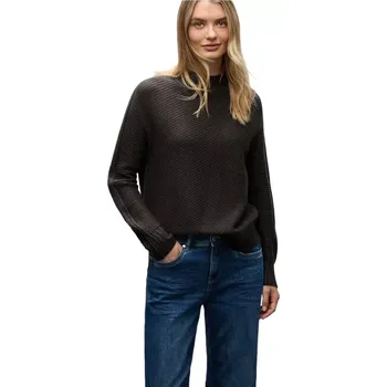Dámský svetr Dámský strukturovaný svetr s rolákem Street One 303555 tmavě čokoládová velikost 36
