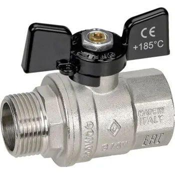 Vodovodní kohout Ostatní Kulový kohout 3/4", vnější/vnitřní závit, plnoprůtočný, motýl, voda, mosaz