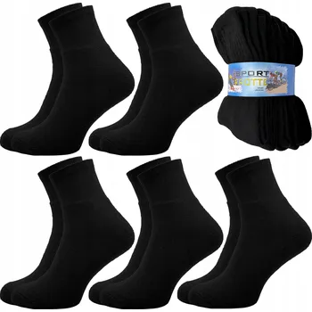 Dámské ponožky 5x PONOŽKY ČERNÉ DÁMSKÉ FROTÉ FROTÉ BAVLNĚNÉ 35-38