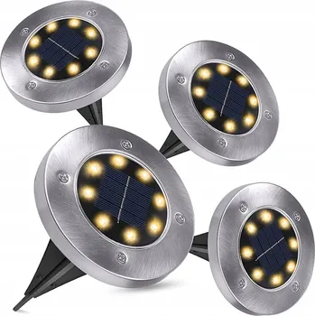 Obraz 4x LAMPKI OGRODOWE SOLARNE GRUNTOWE WBIJANE NAJAZDOWE LED ŚWIECĄCY DYSK