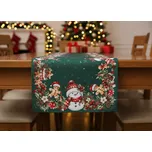 Vánoční ubrus - běhoun na stůl XMAS PARTY zelená 40x140 cm Mybesthome