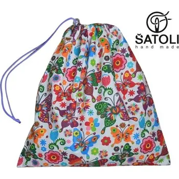 Školní sáček Šatoli.cz Bavlněný pytlík na bačkory Motýlci na bílé