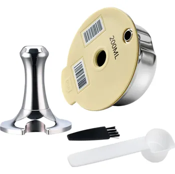 Kávovar Opakovaně použitelná kapsle 200 ml pro Tassimo kávovar s tamperem, plastovou lžičkou a čisticím kartáčkem na mletou kávu