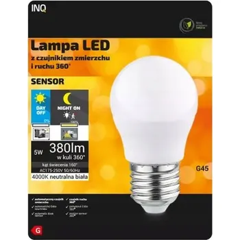 Žárovka LED ŽÁROVKA S POHYBOVÝM A SOUMRAKOVÝM SENZOREM E27 5W