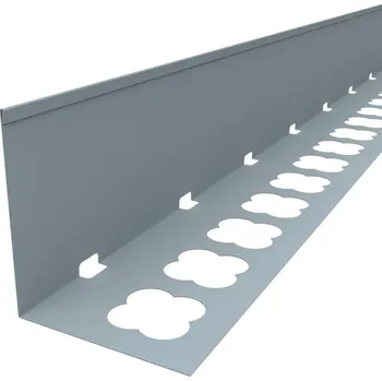 Terasový ukončovací profil L (2000×110) (šedá RAL 7001) (Terasová lišta z hliníkového plechu | tloušťka 1,0 mm | délka 2000 mm | čelní výška 110 mm | šedá RAL 7001)