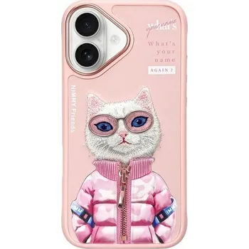 Pouzdro na mobilní telefon NIMMY pouzdro COOL&CUTE 2.0 Cat pro IPHONE 16 růžové