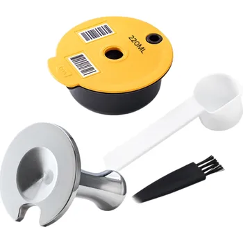 Kávovar Opakovaně použitelná kapsle 220 ml na mletou kávu do Tassimo kávovaru s tamperem, lžičkou a čistícím kartáčkem pro dokonalé espresso